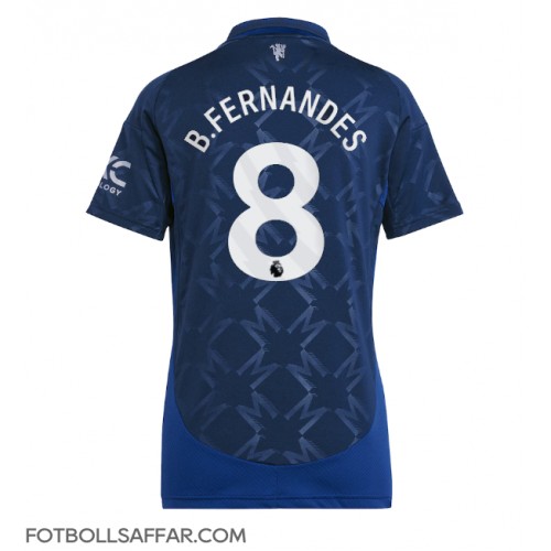 Manchester United Bruno Fernandes #8 Bortatröja Dam 2024-25 Kortärmad